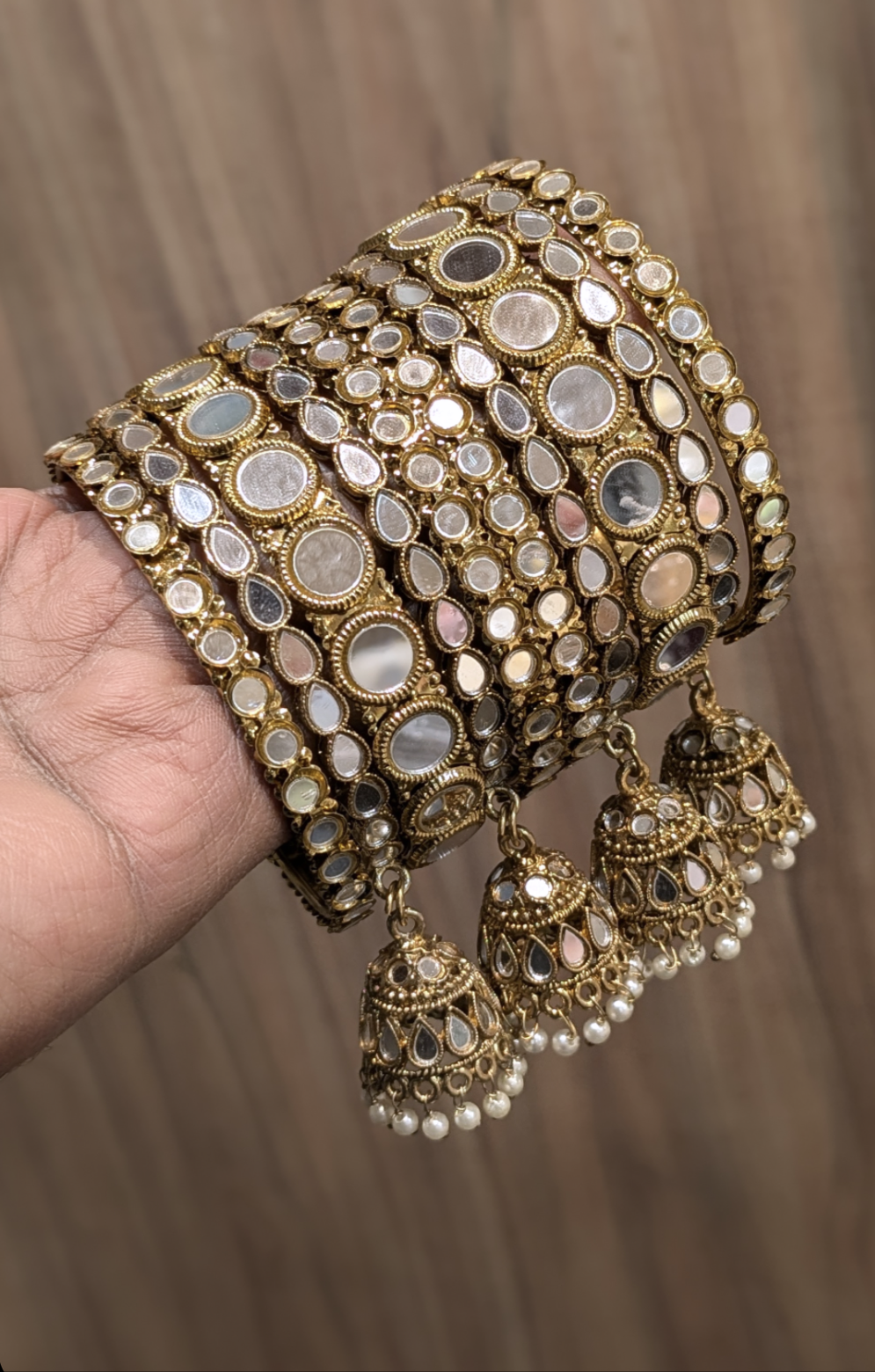 MIROR JHUMKI BANGLES SET