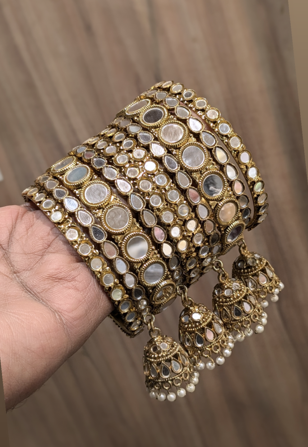 MIROR JHUMKI BANGLES SET