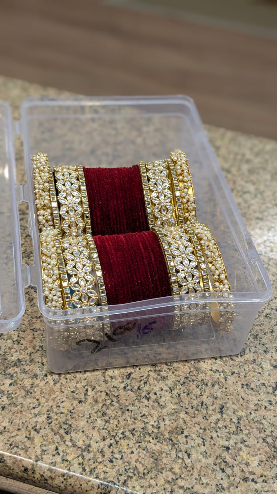 Velvet touch kundan polki bangles set