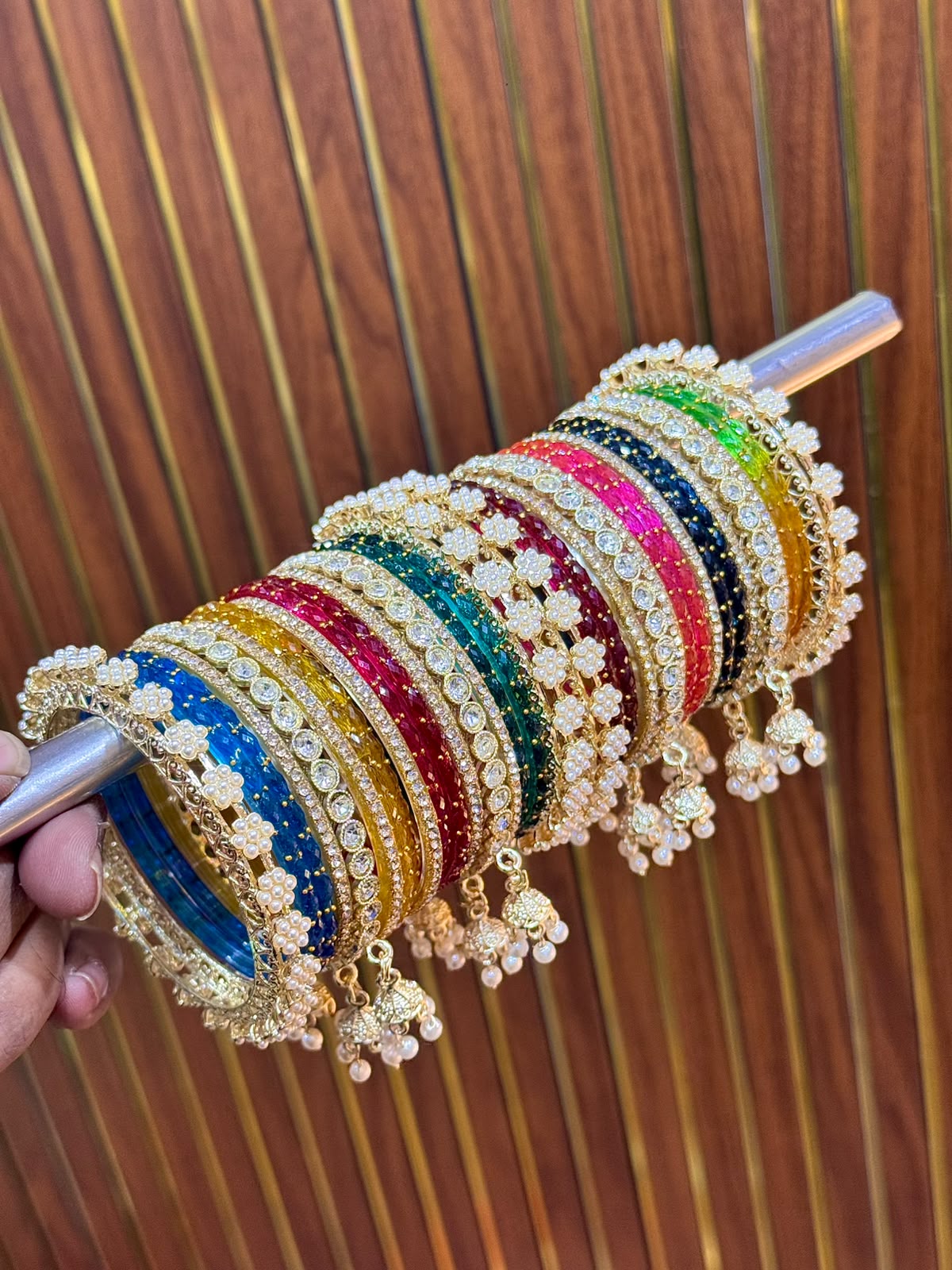 New Raindrop Multi Jhumkha Bangles Set