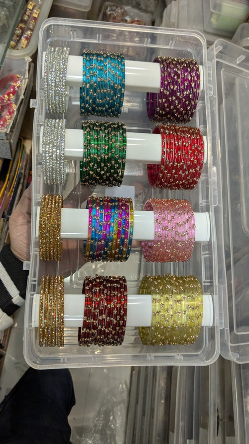 3 drop glass bangles with organiser