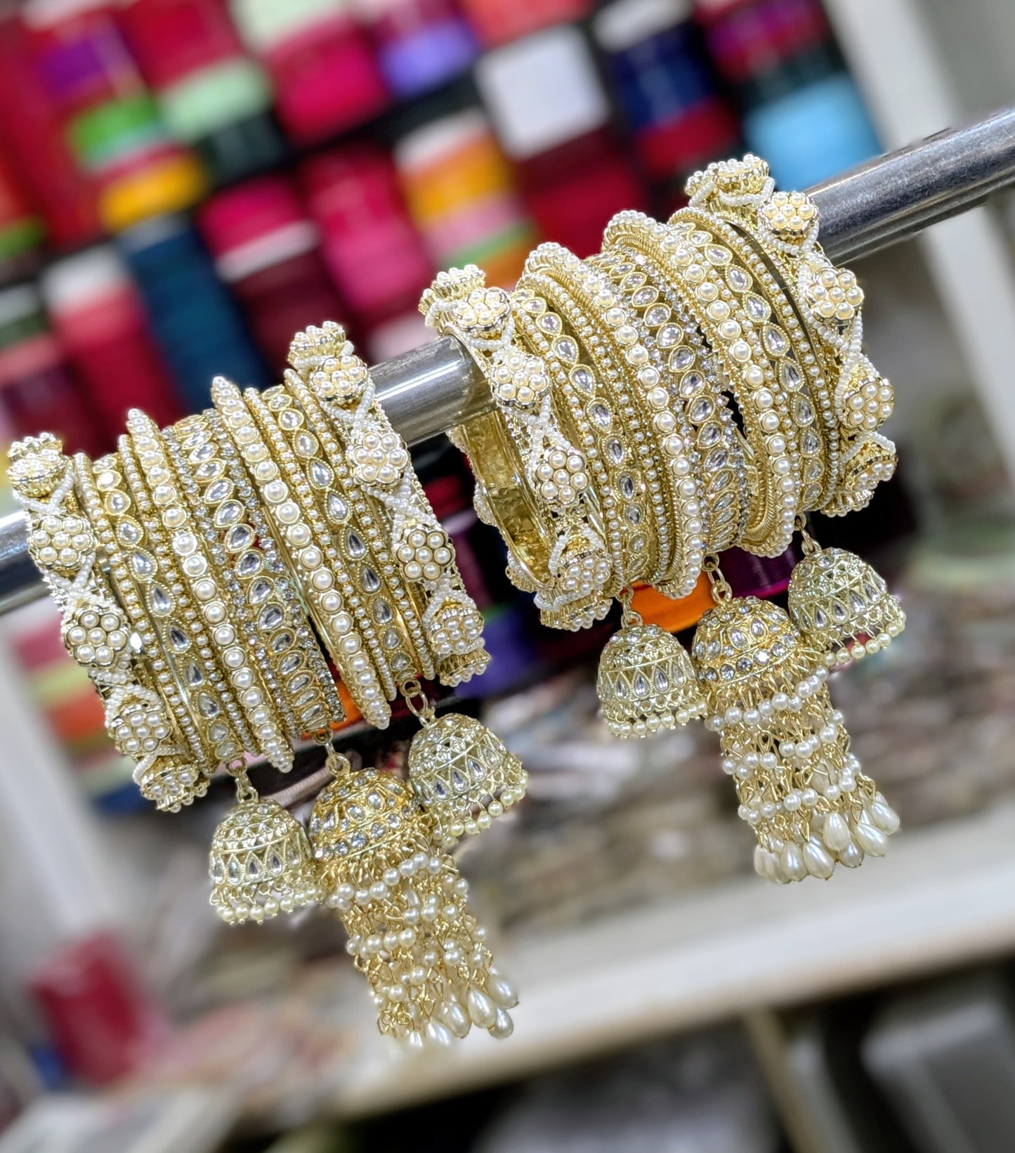 Bridal jhumka bangles