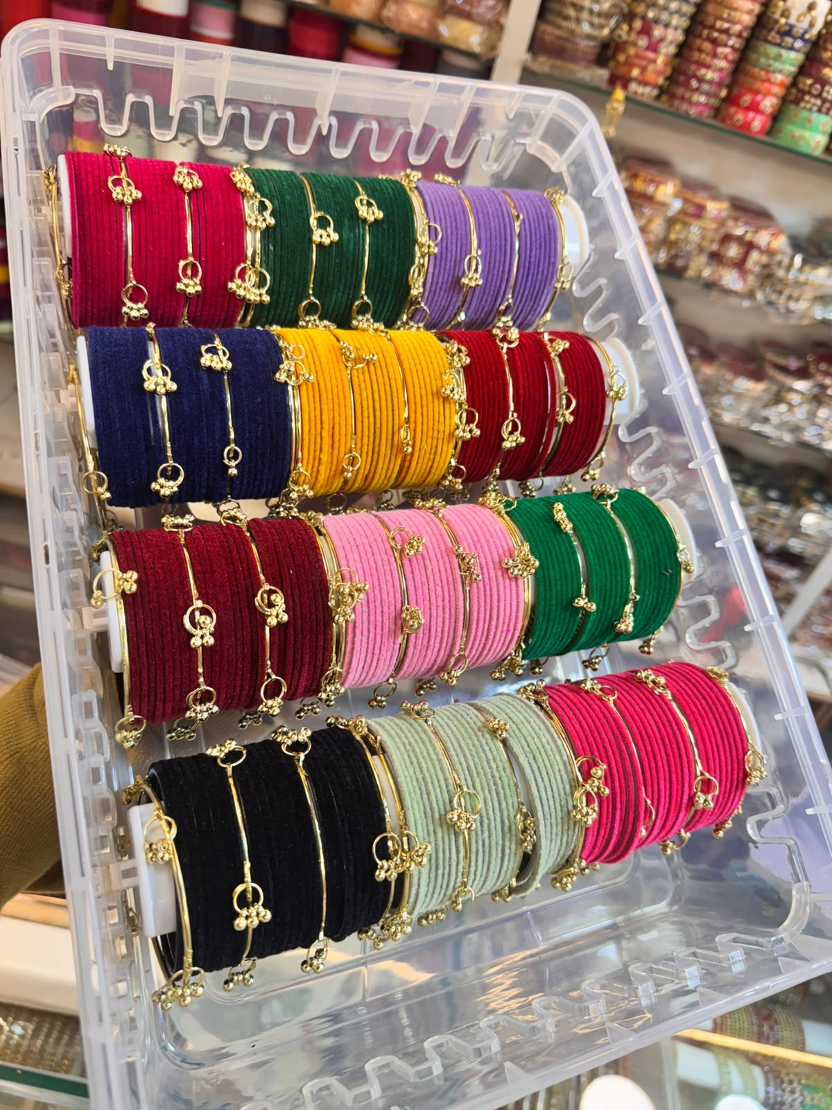 24 Dozen Premium Velvet Bangles Box with 48 Kashmiri Bangles & Free Organizer | Full Set