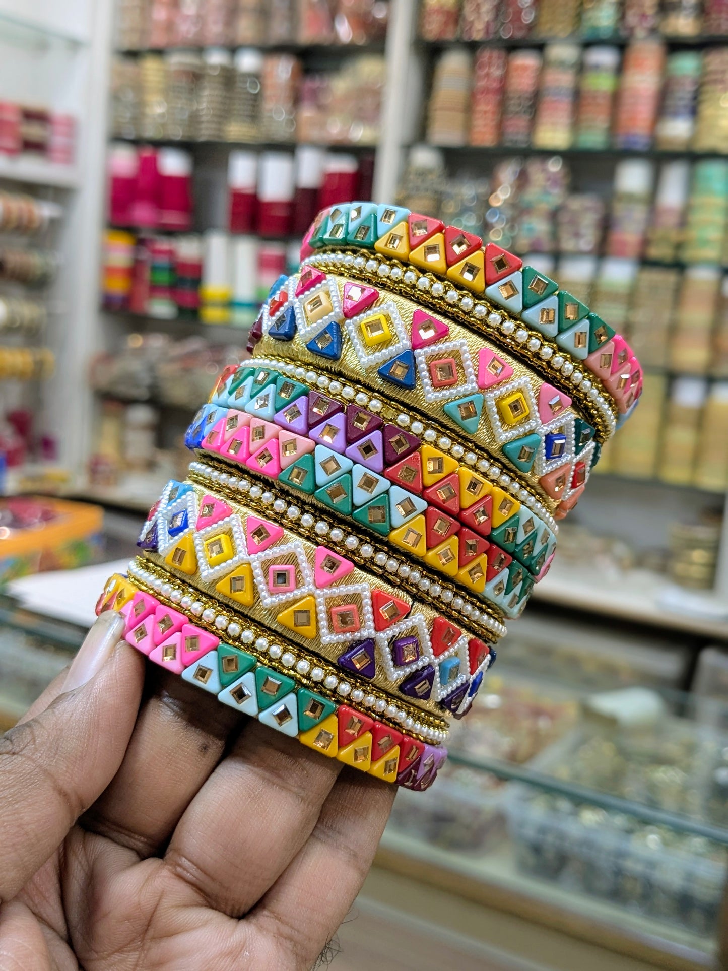 Multy color thread bangles