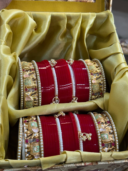 NEW BRIDAL BANGLES PREMIUM QUALITY ELEPHANT CARVING