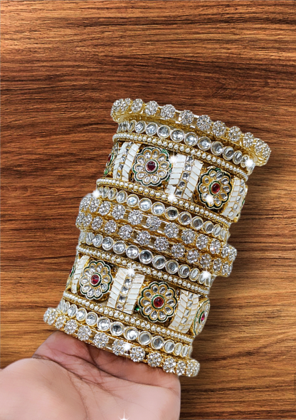 Kundan Meena bangles set