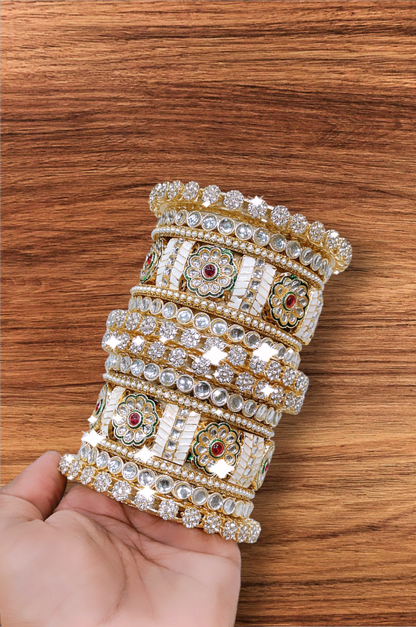 Kundan Meena bangles set