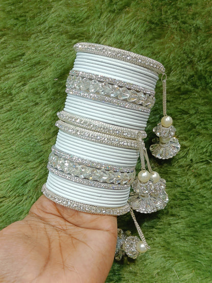 Silver touch bangles set