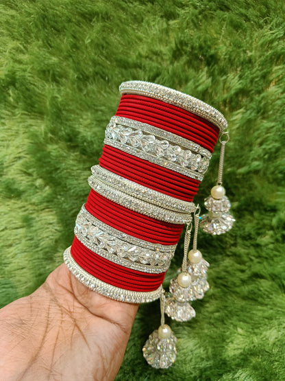 Silver touch bangles set