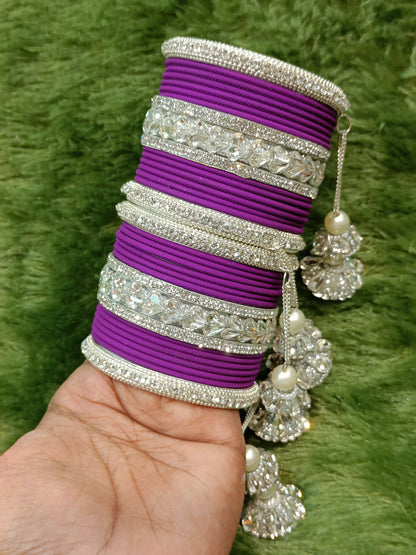 Silver touch bangles set