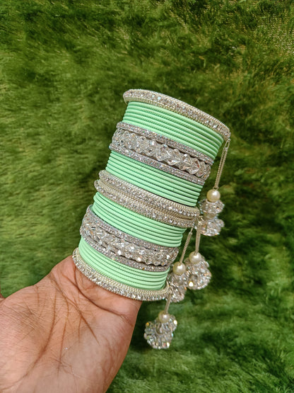 Silver touch bangles set