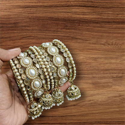 MARBLE JHUMKI BANGLES SET