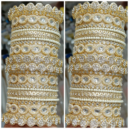 Kundan brass bangles