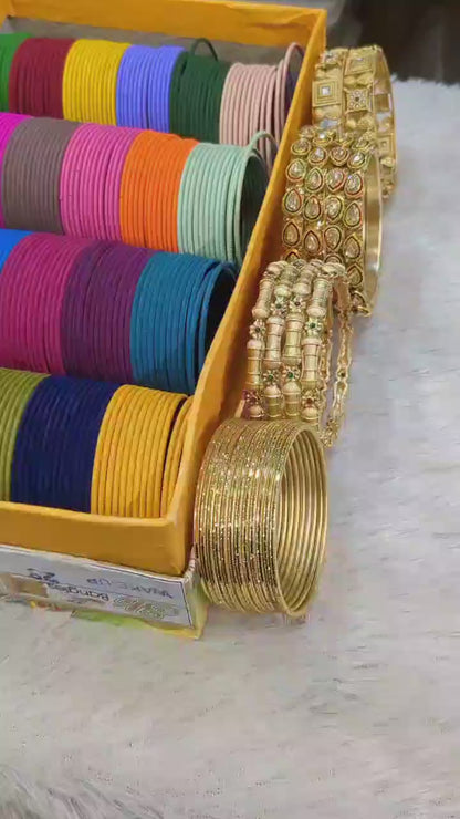 24 dozen matt bangles Combo With rajwadi siders