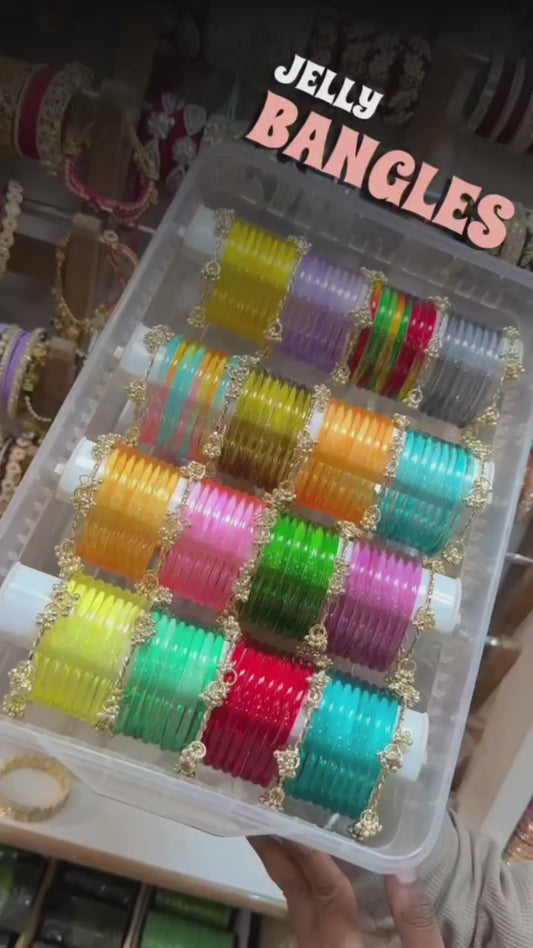 18 Colour/Set Crystal Jelly With Kashmiri Gungroos
