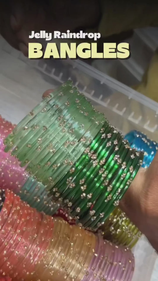 24color jelly bangles with kadhmiri bangles