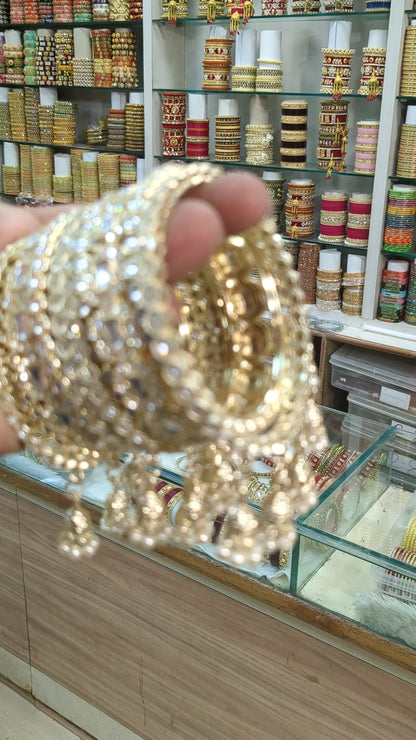 Royal Rajwadi Kundan Jhumkha Bangles Set