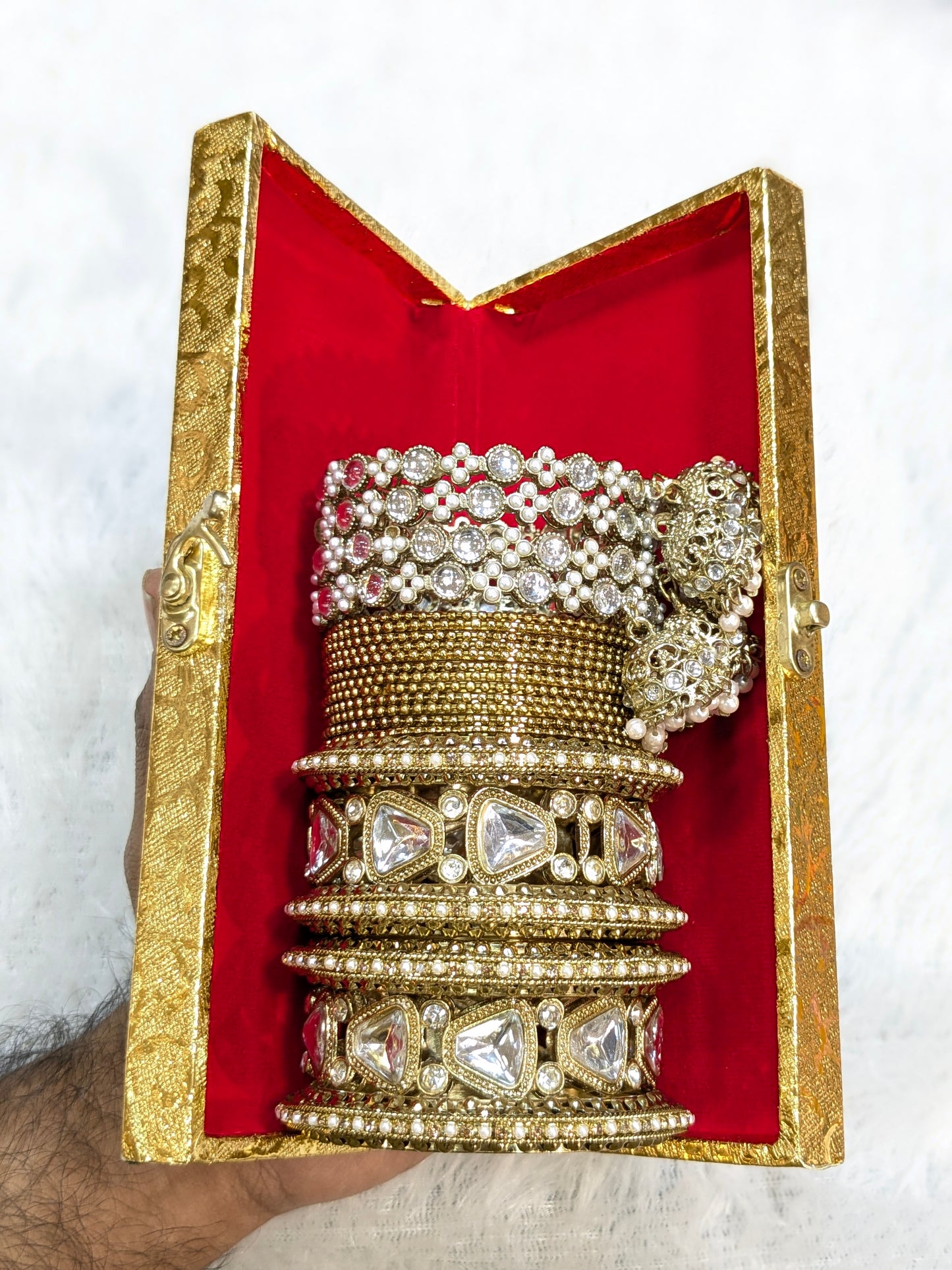 Kundan bangles combo