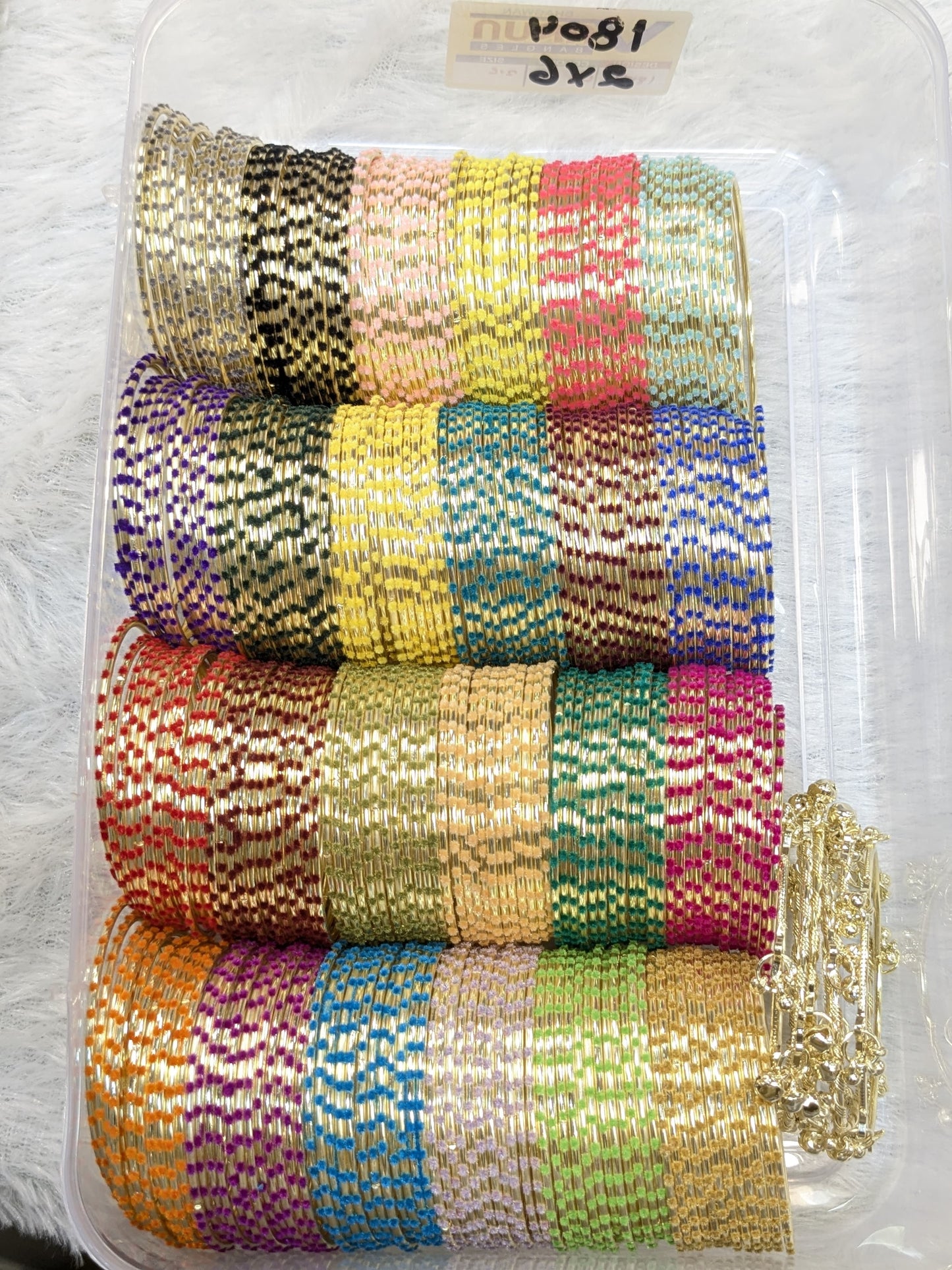 24 dozen 
Velvet fur bangles combo with gungroo