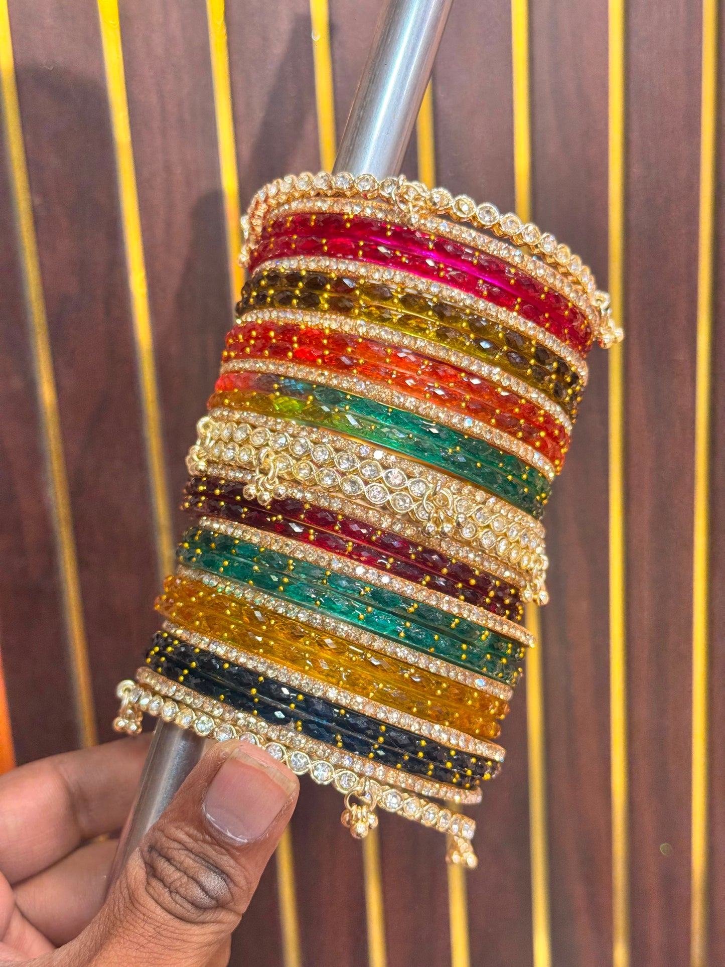 KASHMIRI BANGLES SET WITH KASHMIRI DIAMOND GUGRI