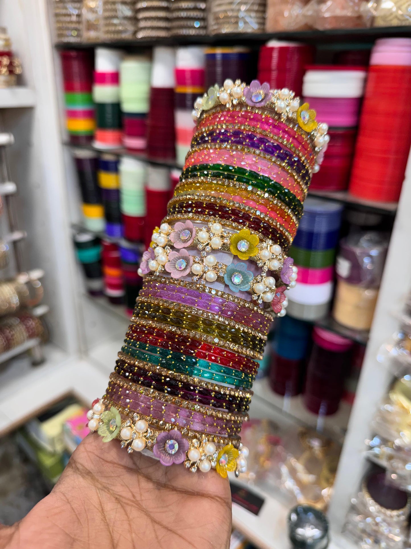 NEW FLOWER BANGLES SET