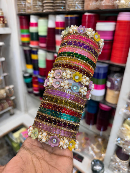 NEW FLOWER BANGLES SET