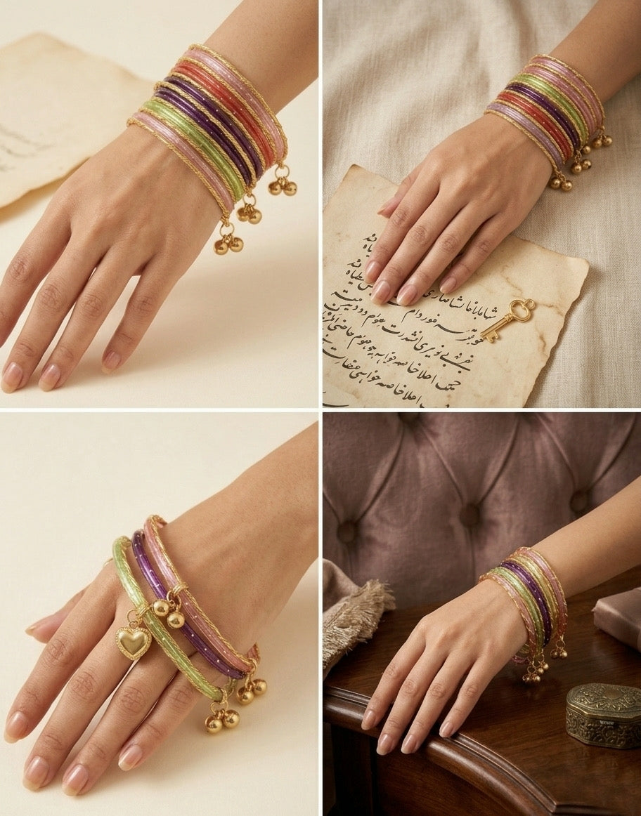 Kashmiri gungroo 
With raindrop bangles