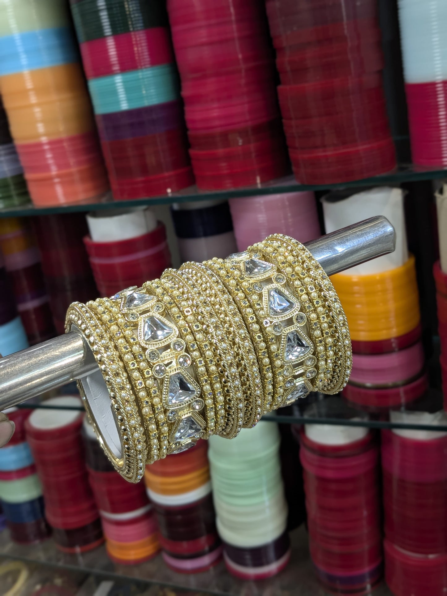 KUNDAN BANGLES SET