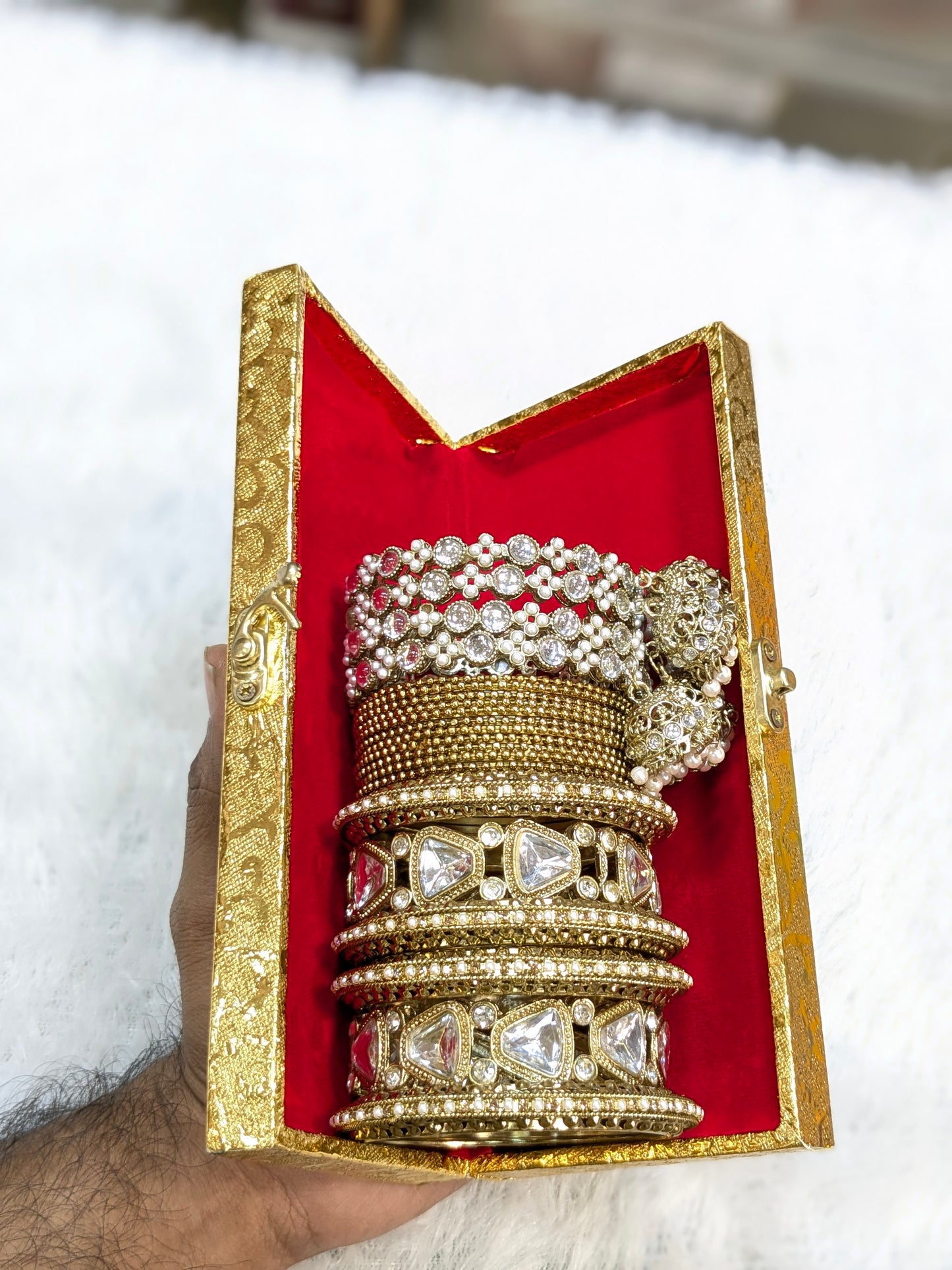 Kundan bangles combo