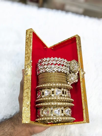Kundan bangles combo
