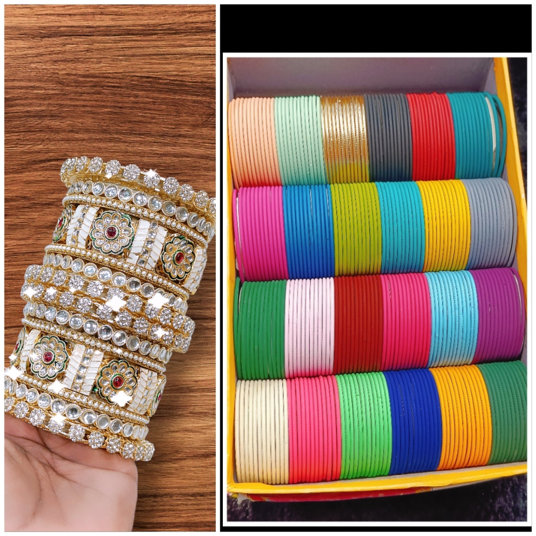 Meena Kari combo with bangles