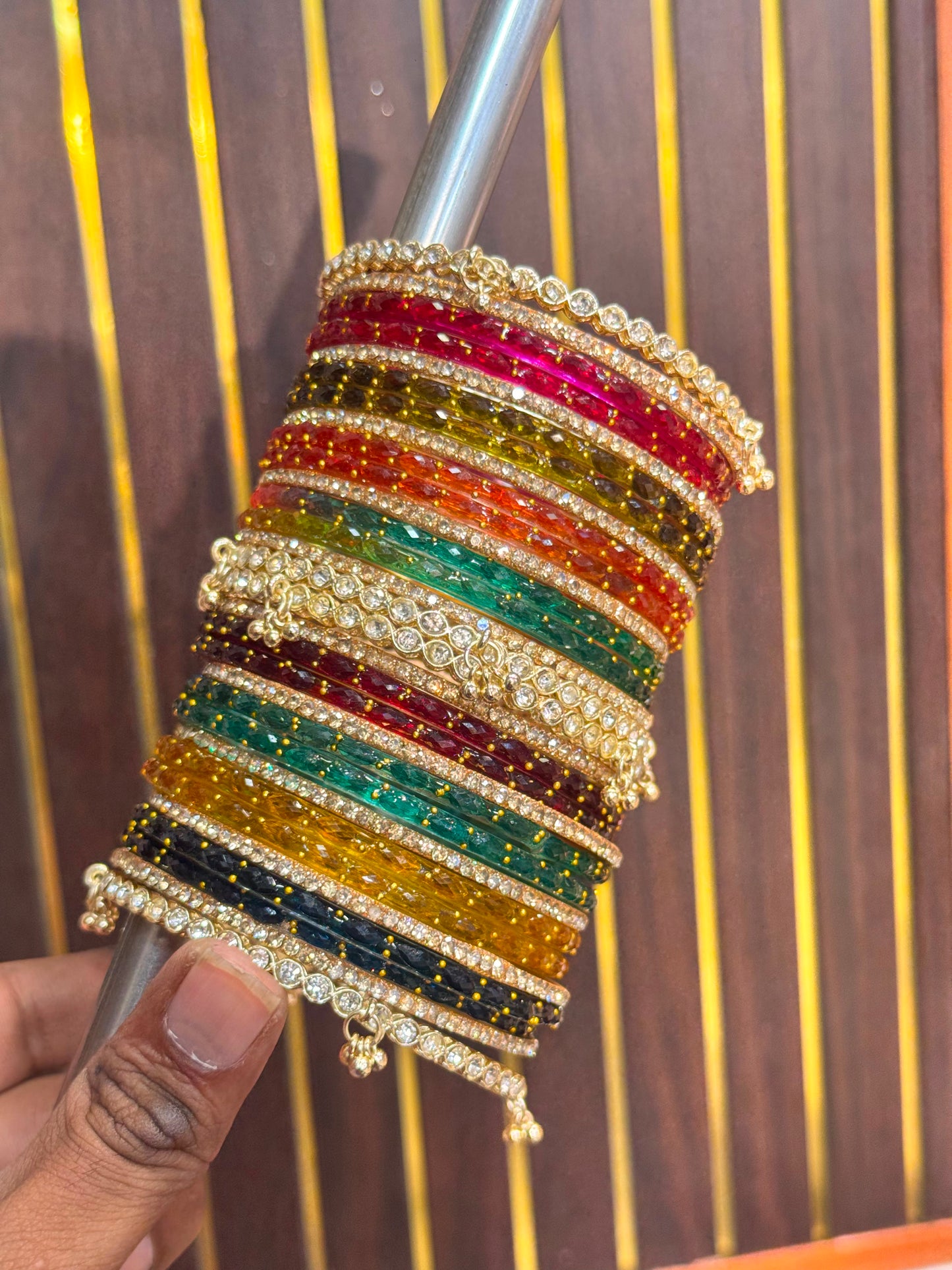 KASHMIRI BANGLES SET WITH KASHMIRI DIAMOND GUGRI