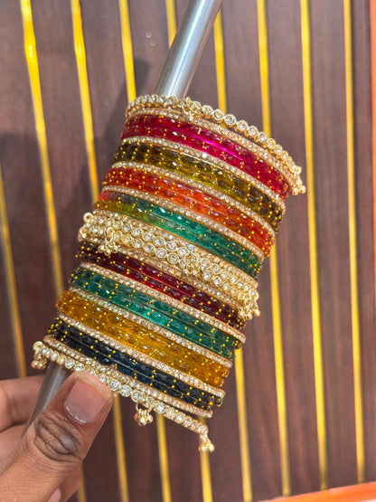 KASHMIRI BANGLES SET WITH KASHMIRI DIAMOND GUGRI