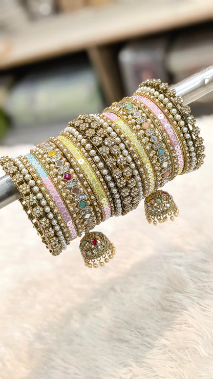 COPPER SEQUENCE BANGLES SET