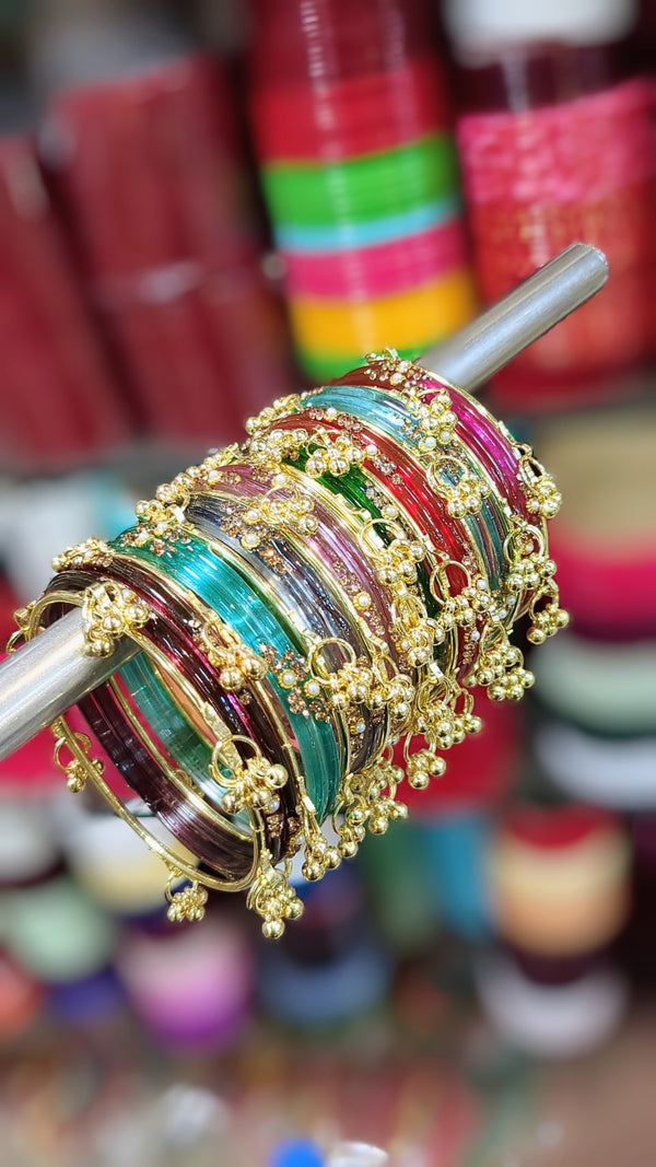Kashmiri pearl drop multy bangles