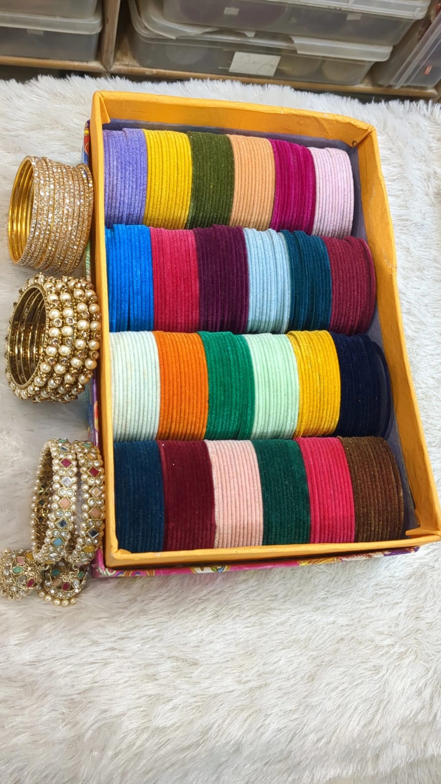 Velvet bangles with siders