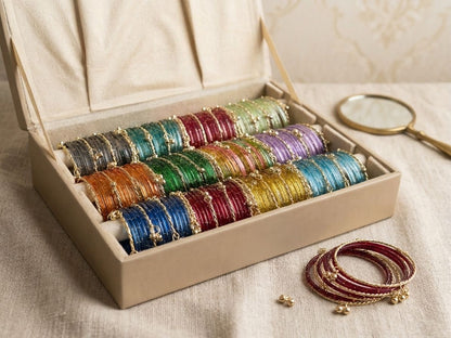 Luxury Raindrop Bangles with Heavy Kashmiri Set and organizer