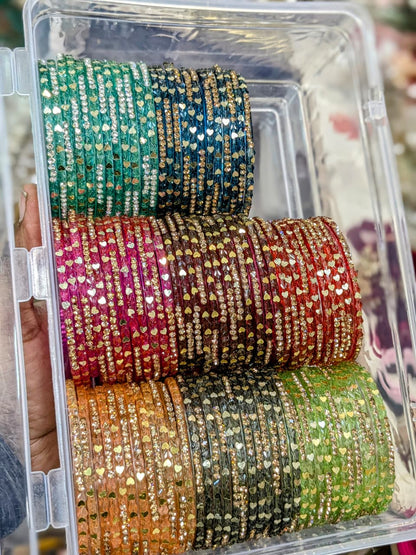 HEART DROP GLASS BANGLES