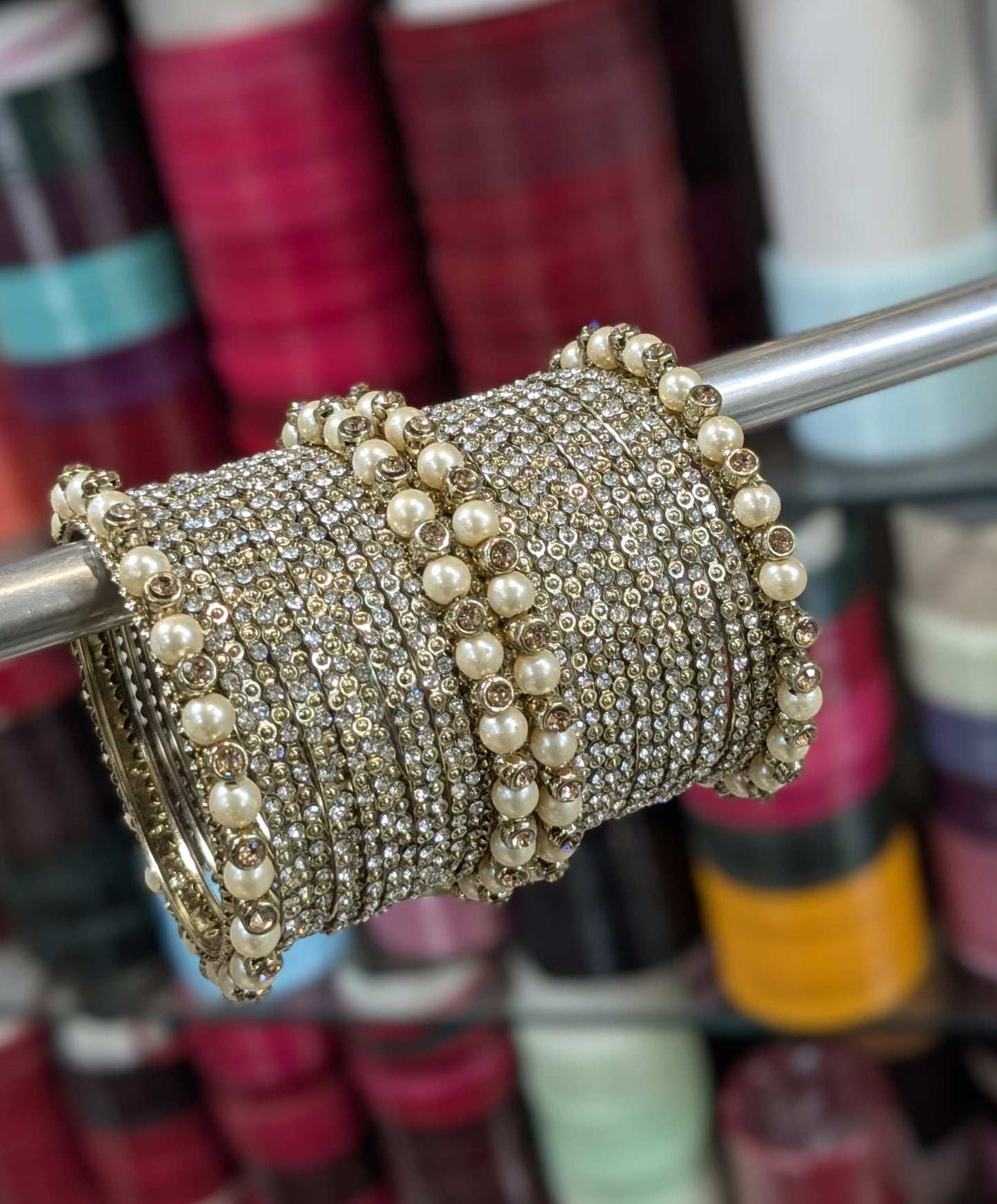 Copper polki bangles set