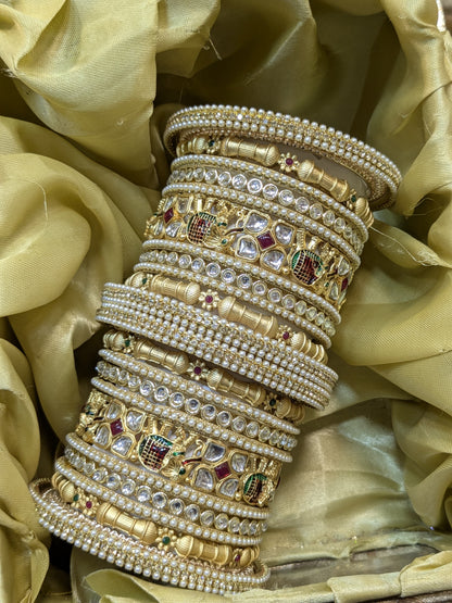 Polki elephant rajwadi bangles