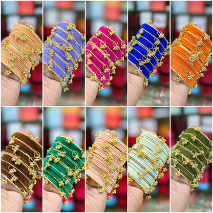Kashmiri velvet bangles set