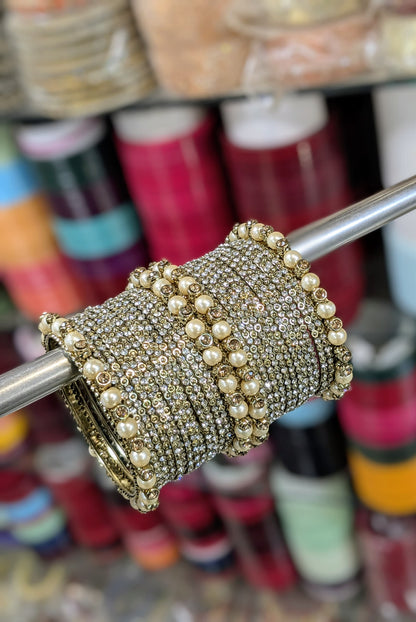 Copper polki bangles set
