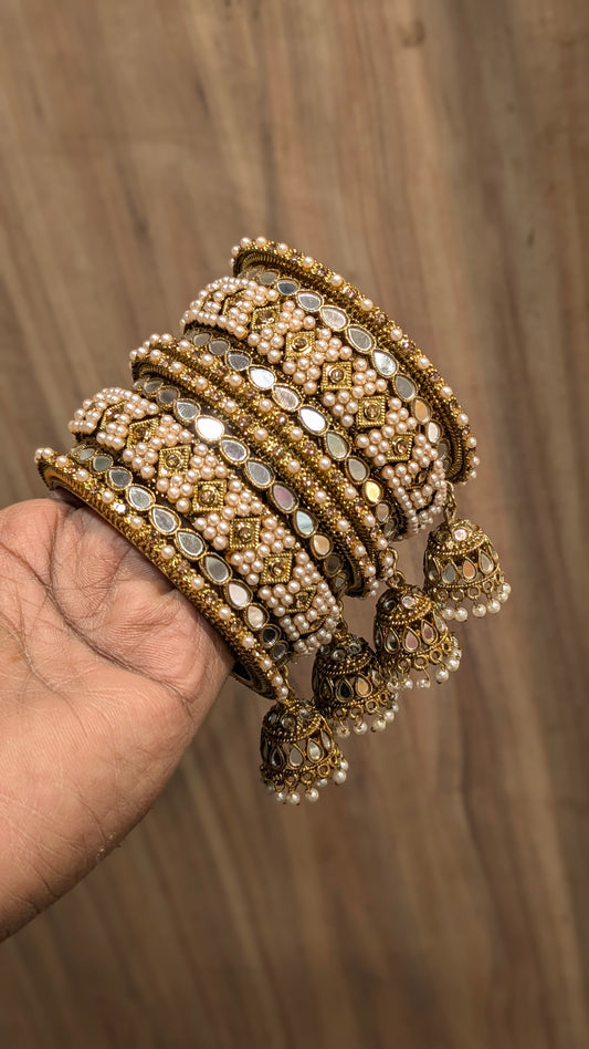 PEARL COPPER JHUMKI BANGLESSET