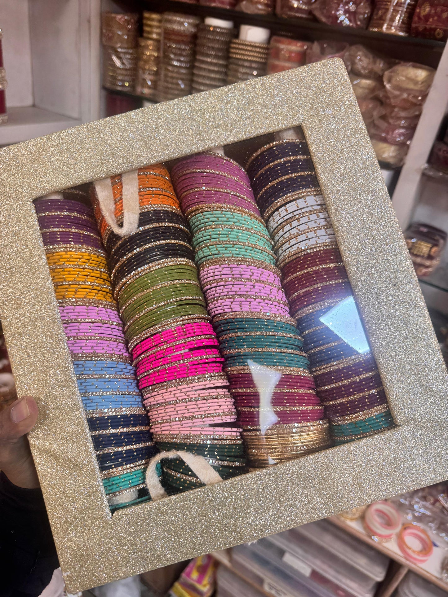 New METAL DOTTED BANGLES WITH ORGANISER