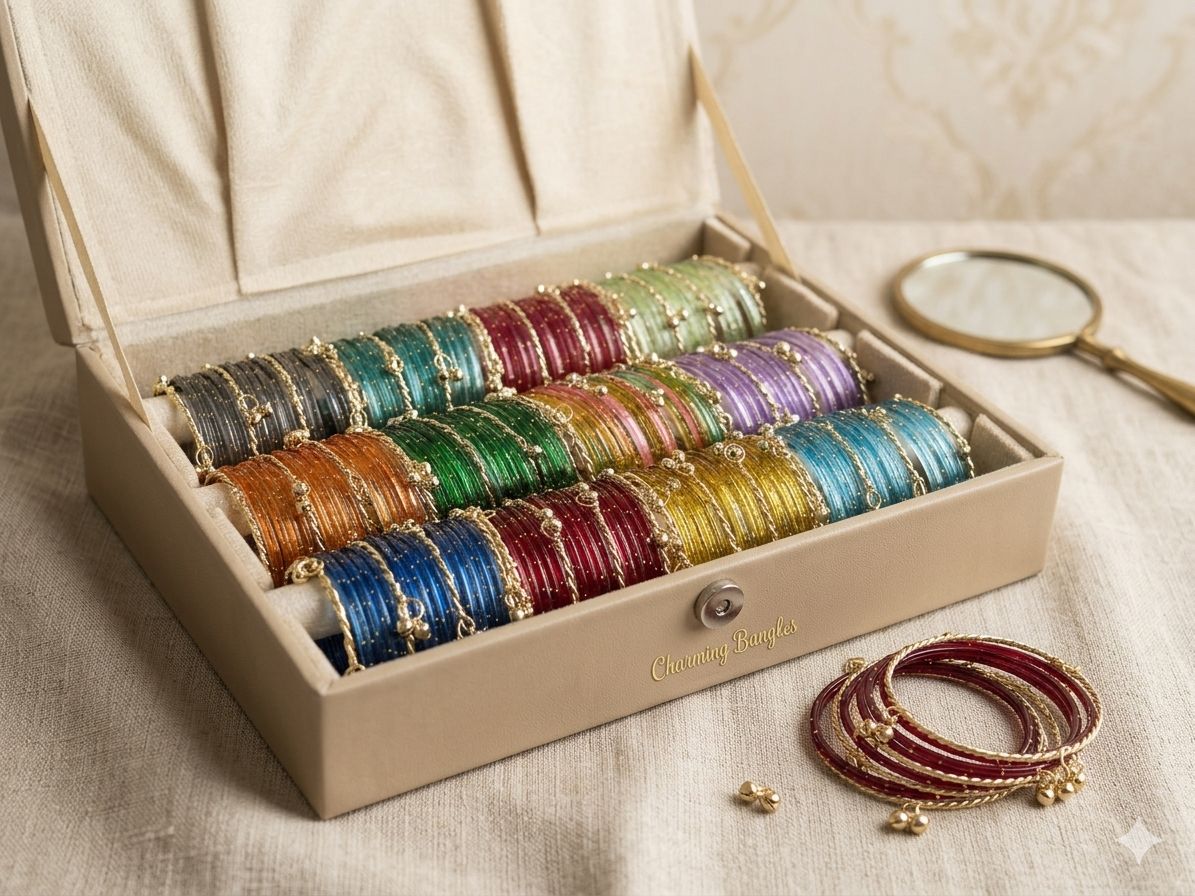 Luxury Raindrop Bangles with Heavy Kashmiri Set and organizer