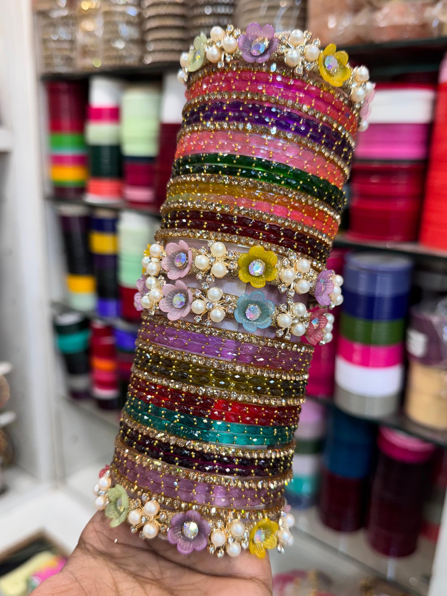 NEW FLOWER BANGLES SET