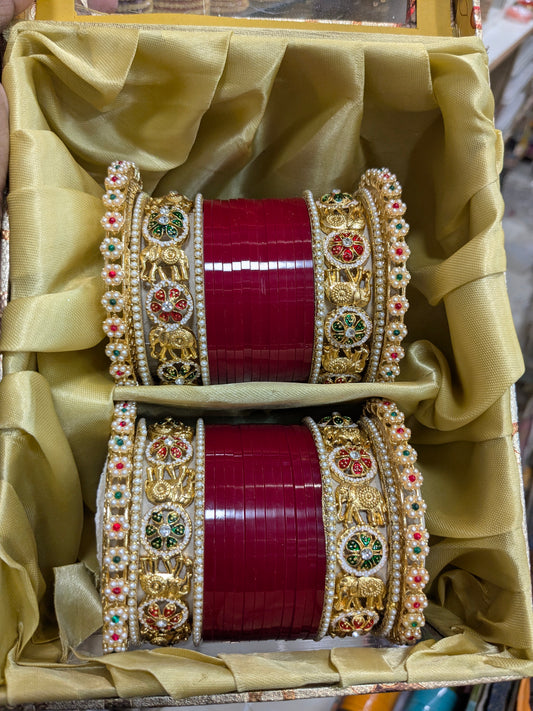 ✨ Punjabi Chooda with Royal Elephant Design – Bridal Special ✨