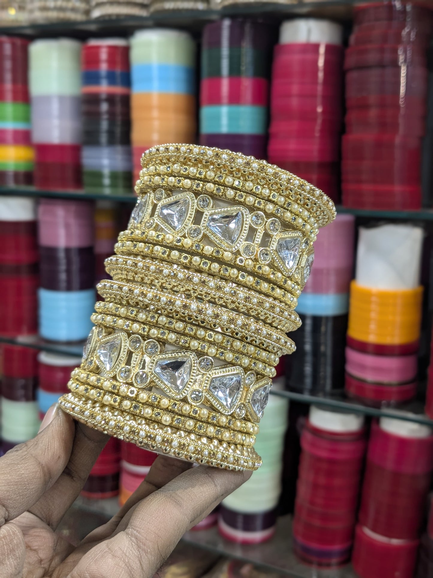 KUNDAN BANGLES SET