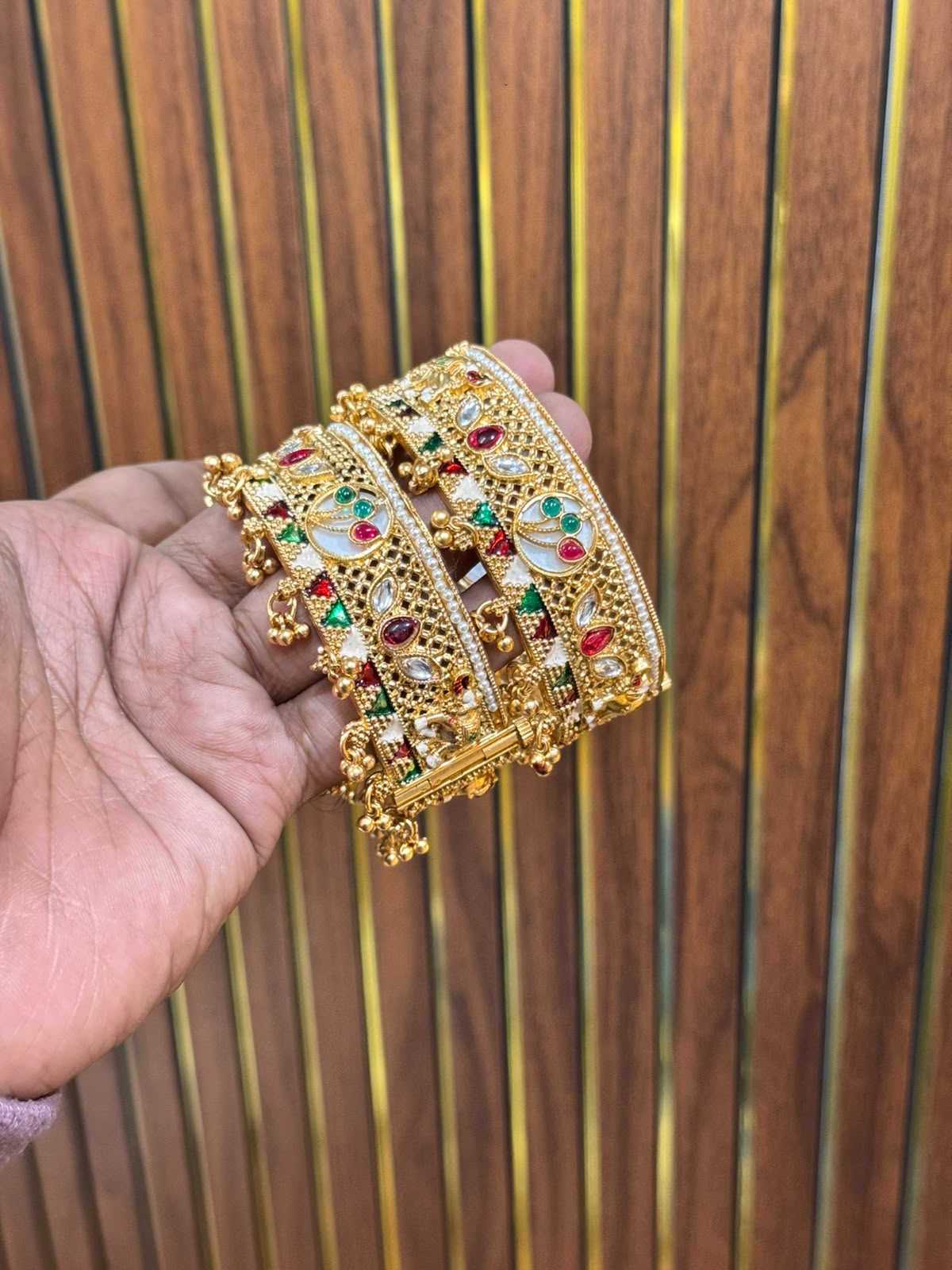 New Copper Polki Kada(2pcs)