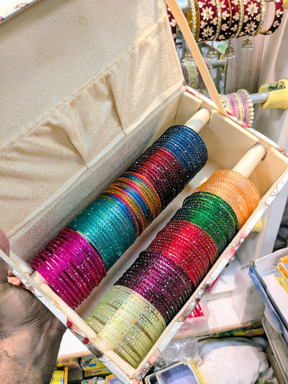 RAINDROP GLASS BANGLES WITH BANGLE BOX